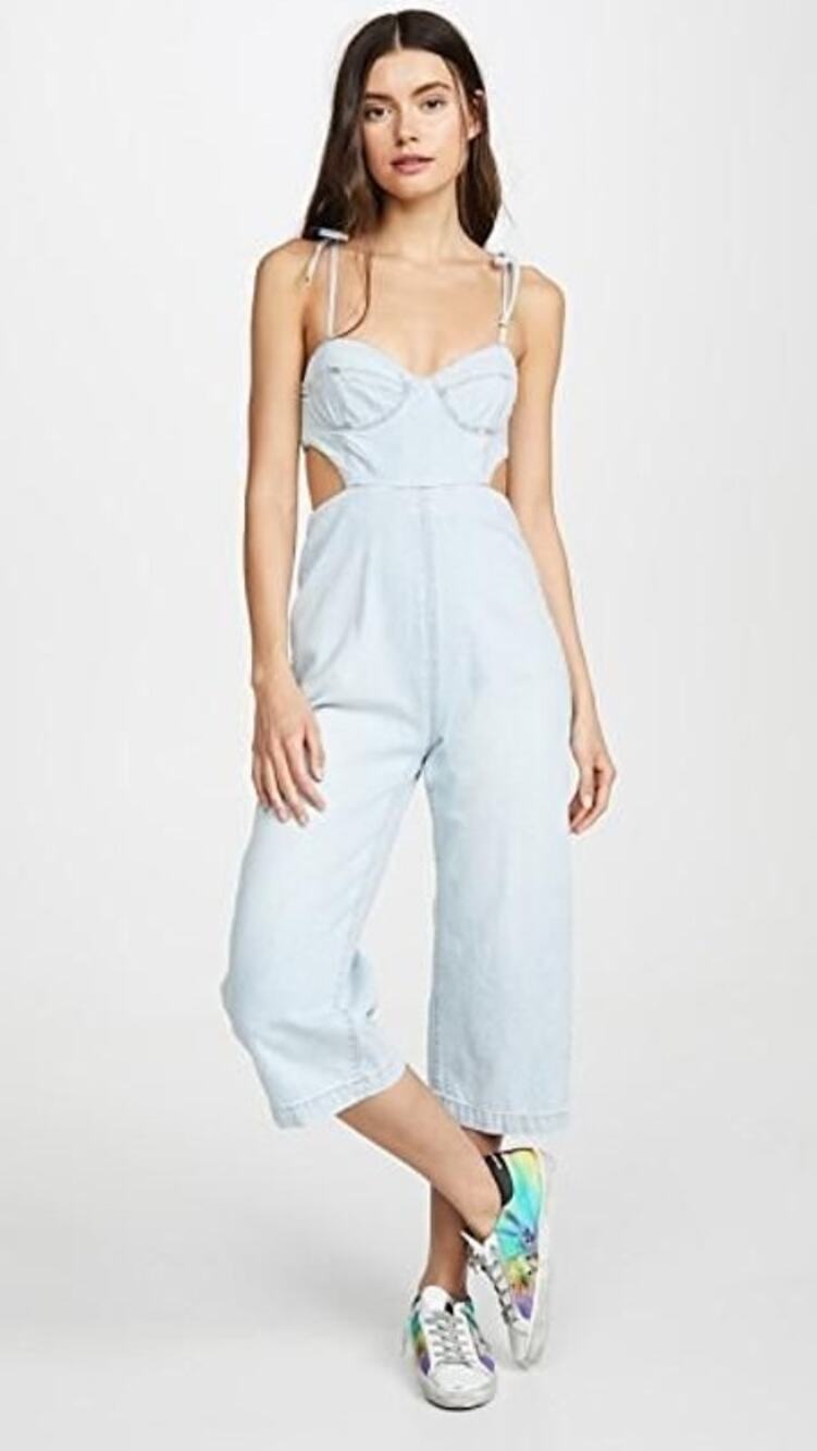 New Urban Outfitters DL1961 Hepburn Jumpsuit $209 X-SMALL Ibiza Wide-leg